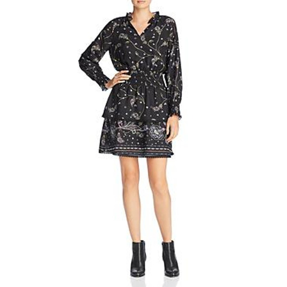 Aqua Women's Paisley Border Print Dress Size XS NWT